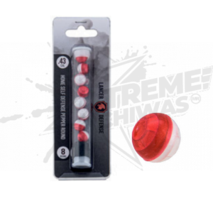 8 Piezas Pelota Pimienta Cal .43 Rojo Blanco Gotcha