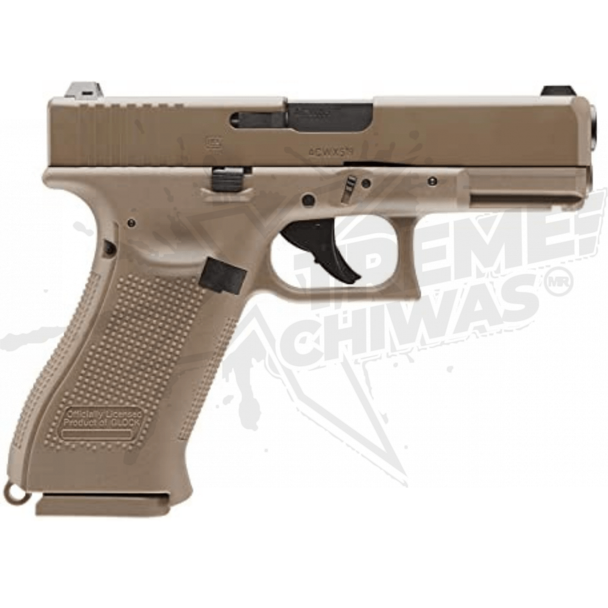 Pistola Umarex Glock 19x Gen 5 Coyote Blowback CO2 Bbs .177 (4.5mm) - Image 2