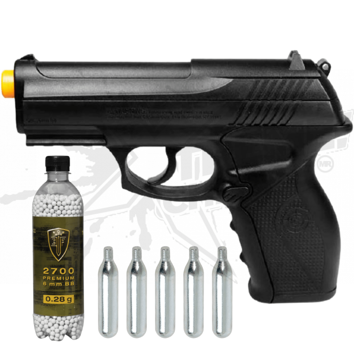 Pistola Airsoft Crosman C11 Tanques CO2 Bbs 6mm