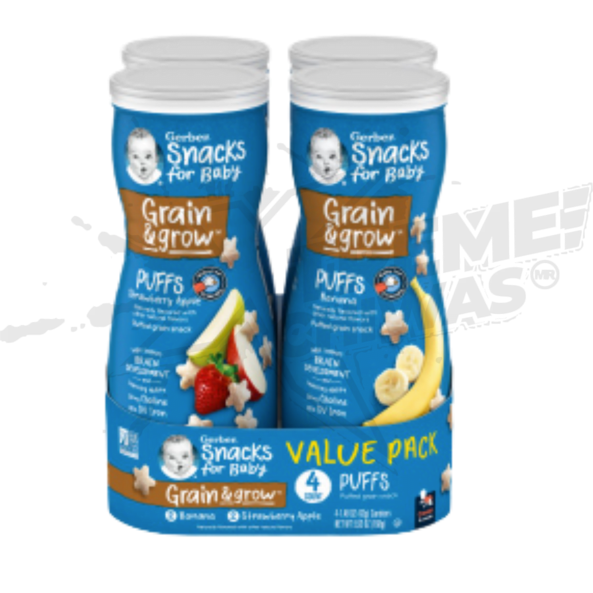 Paquete Snacks Para Bebes Puffs Sabores Banana, Manzana Y Fresa