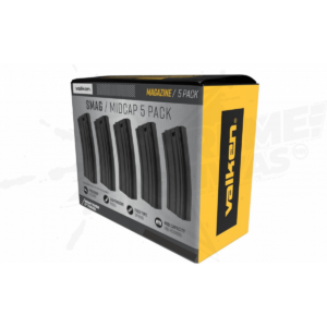 Paquete 5 Magazines 6mm M4 AEG Valken 140rds Mid-Cap Negro
