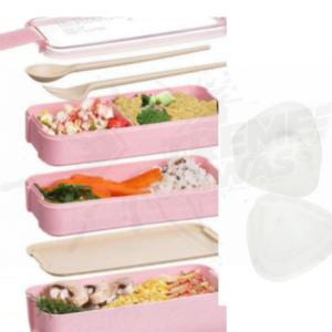 Paquete Bento Box Rosa + Molde Onigiri Sushi