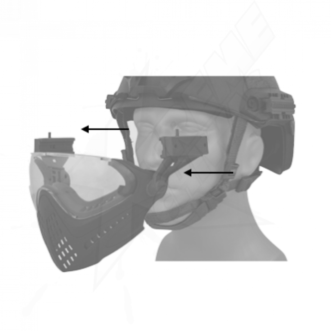 Casco Táctico Completo Desmontable con Careta Highlander - Image 4