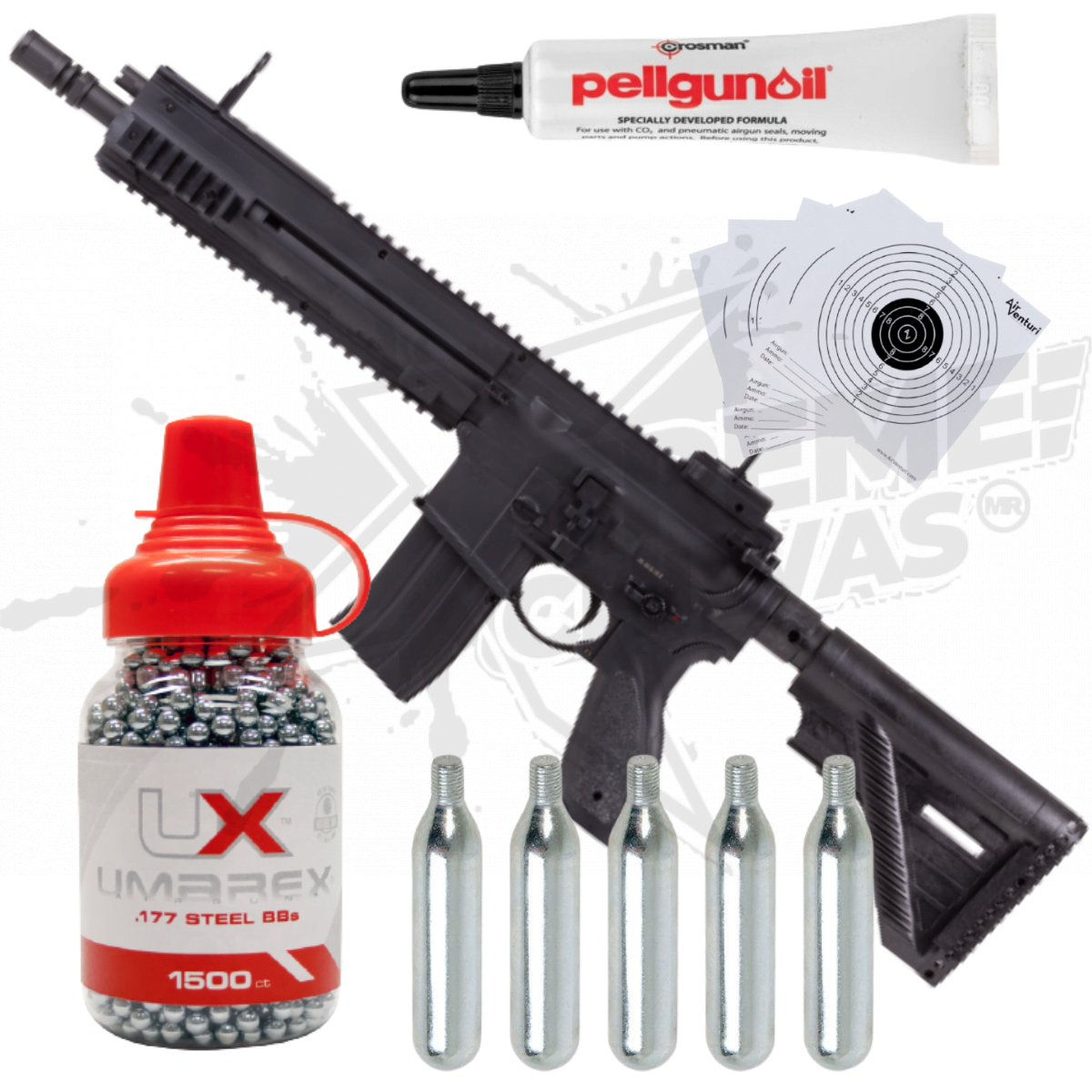 Rifle HK 416 Bbs Pellgunoil Tanques CO2 .177 (4.5mm)