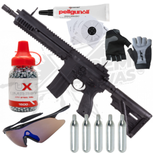 Rifle HK 416 Paquete Gafas Guantes CO2 Bbs .177 (4.5mm)