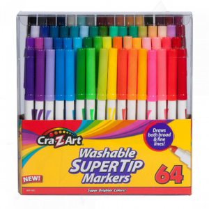 Marcadores SuperTip lavables Cra-Z-Art 64 unidades