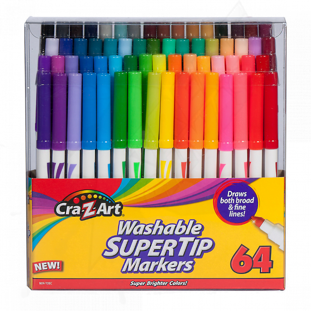 Marcadores SuperTip lavables Cra-Z-Art 64 unidades