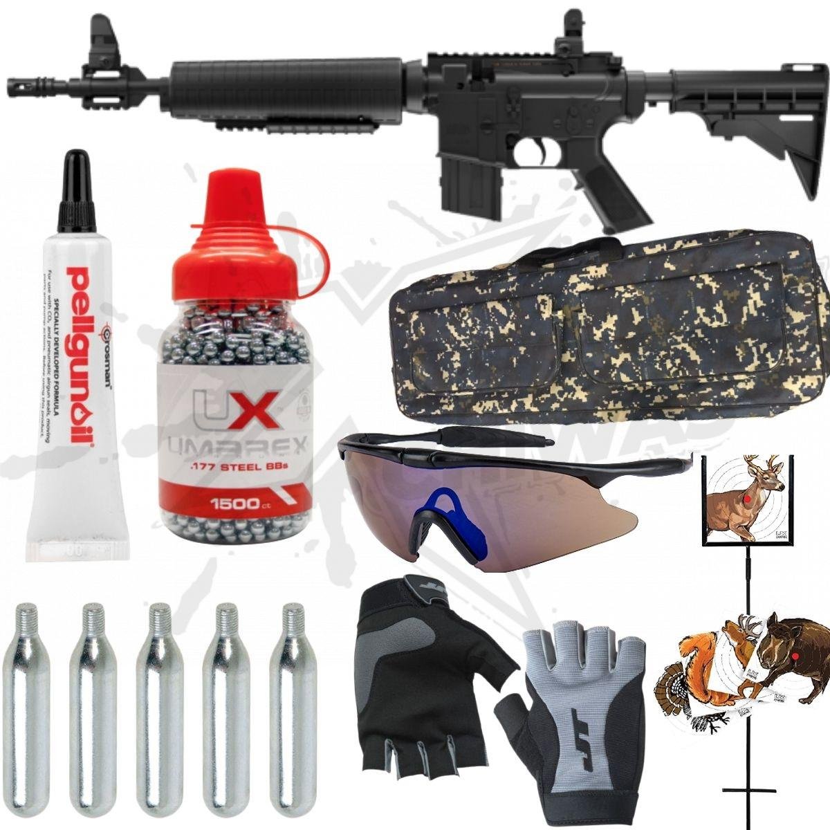 Rifle Crosman M4-177 Paquete 1500 BBs Funda .177 (4.5mm)