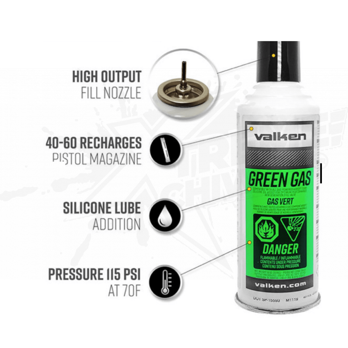 Airsoft Green Gas Valken Gbb Gotcha Bbs - Image 2
