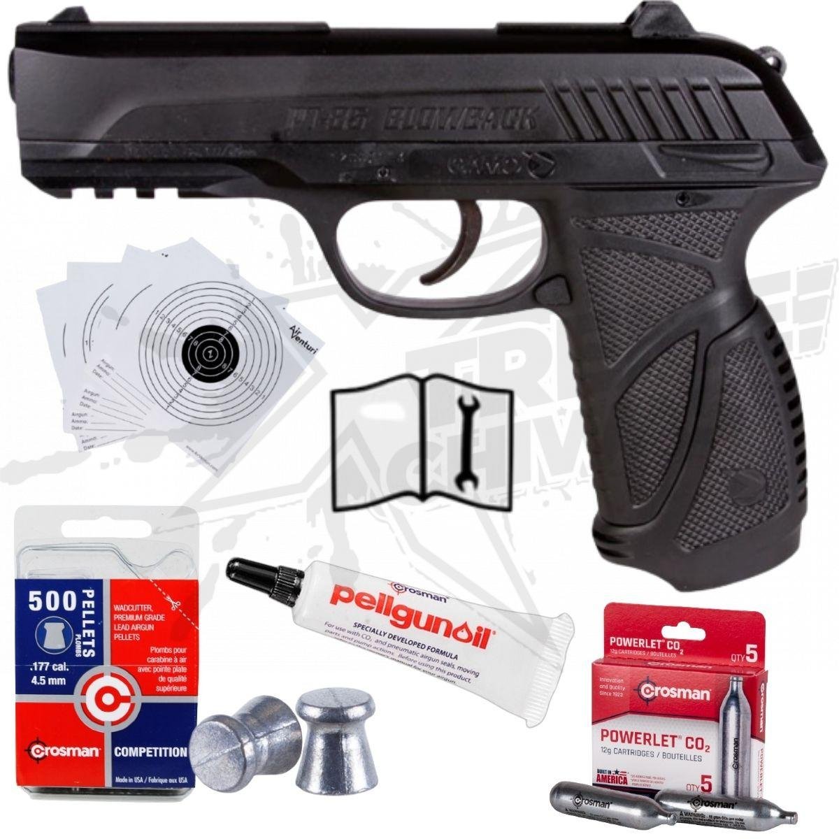 Pistola Gamo Pt-85 Blowback Paquete CO2 .177 (4.5mm)