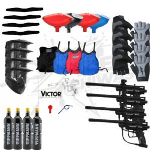Paquete Campo 4 Marcadora Spyder Victor Careta Hopper Chaleco y Tanque Co2
