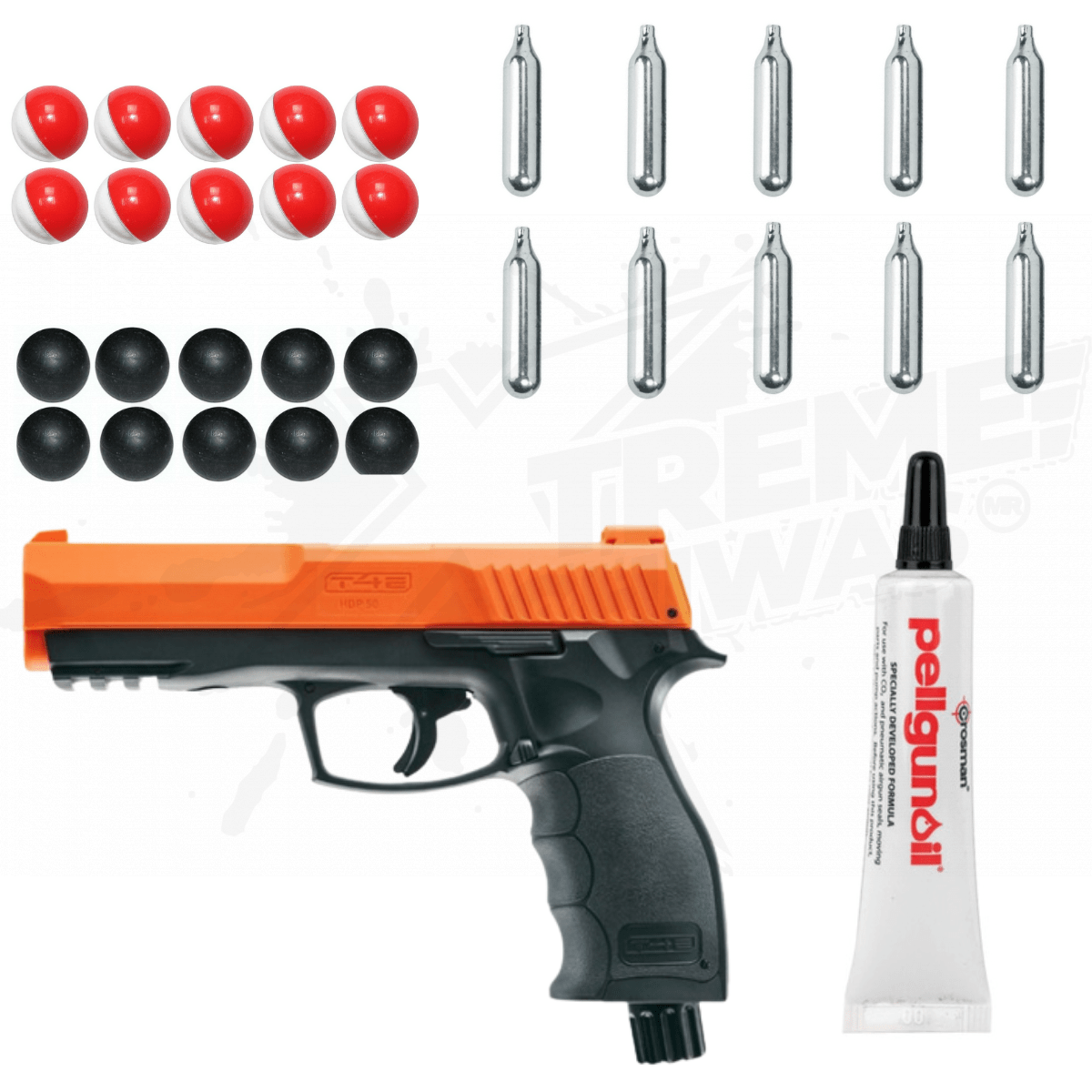 Kit de Pistola Gotcha T4E HDP Pepper Rounds Protección .50