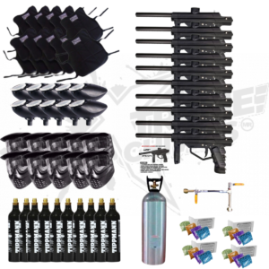 Paquete campo 10 Marcadora JT Stealth, Tanque 9oz, Tanque Madrina Chaleco, Hopper, Careta Paintball