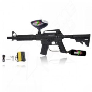 Marcadora Tippmann Bravo One  Elite Alpha Black Tanque Hopper y Careta