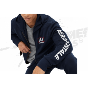 Sudadera Hoodie Aeropostale Con Zipper A87 Hombre Azul Oscuro