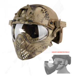 Casco Táctico Completo Desmontable con Careta Highlander