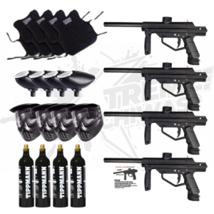 Paquete campo 4 Marcadora JT Stealth, Tanque Co2, Chaleco, Hopper y Careta