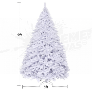 Arbolito Navideño Color Blanco 2.70m Base de Metal