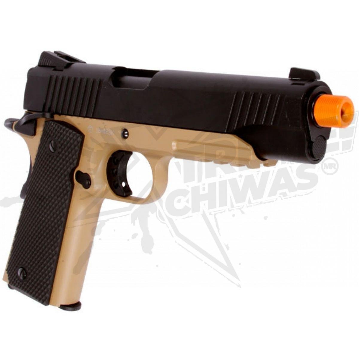 Paquete Pistola Elite Force 1911 Negro/Arena Blowback CO2 BBS 6mm - Image 2