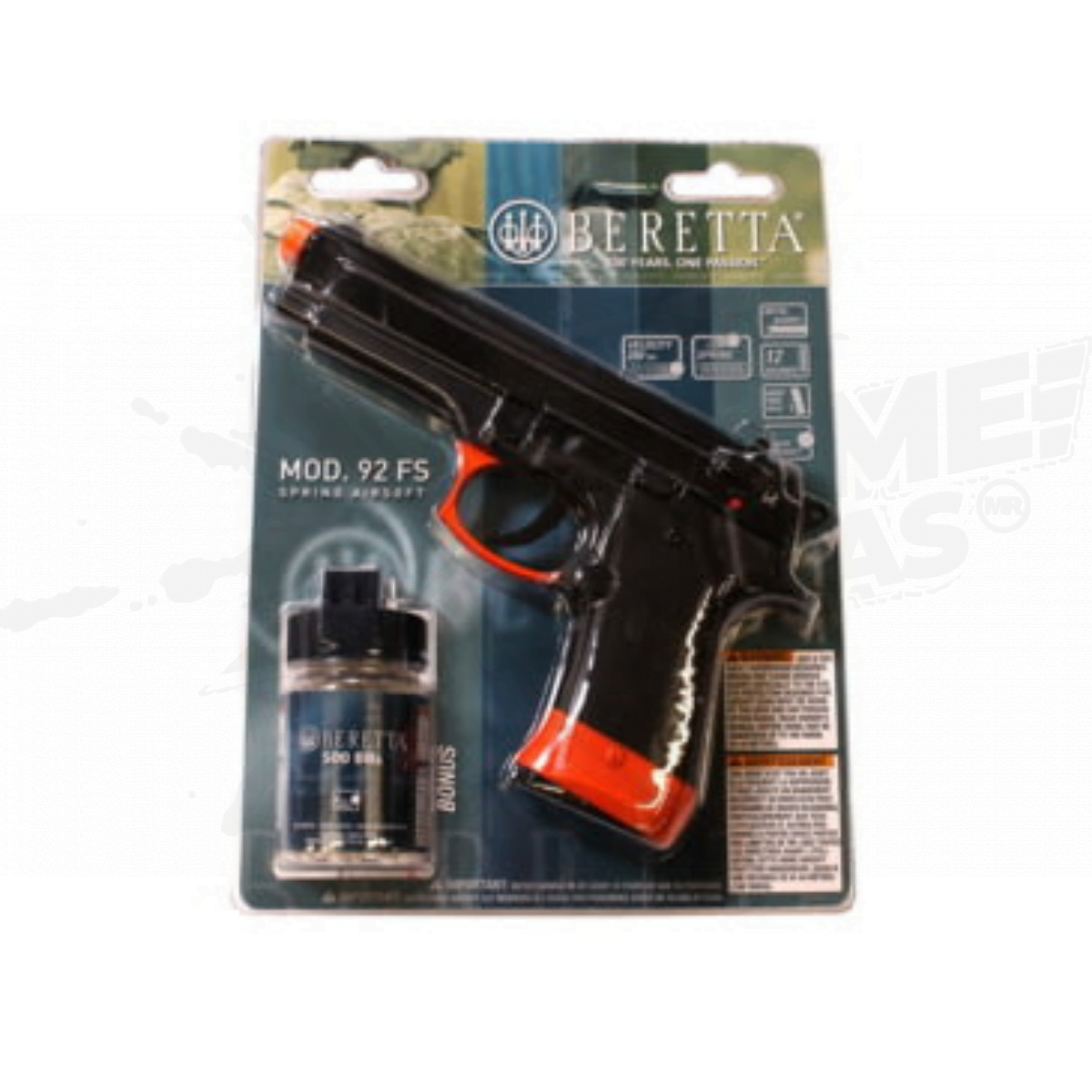 Pistola Beretta 92 FS Resorte (SB199) + 500 BBs 6mm Airsoft - Image 2