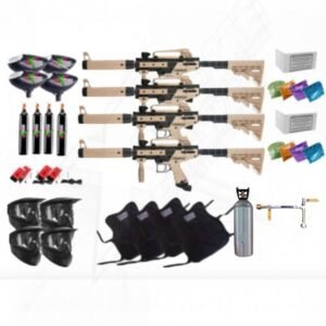 Paquete Campo 4 Marcadora Tippmann Cronus Tactical Hopper Tanque Co2 Careta Chalecos Y Pintura