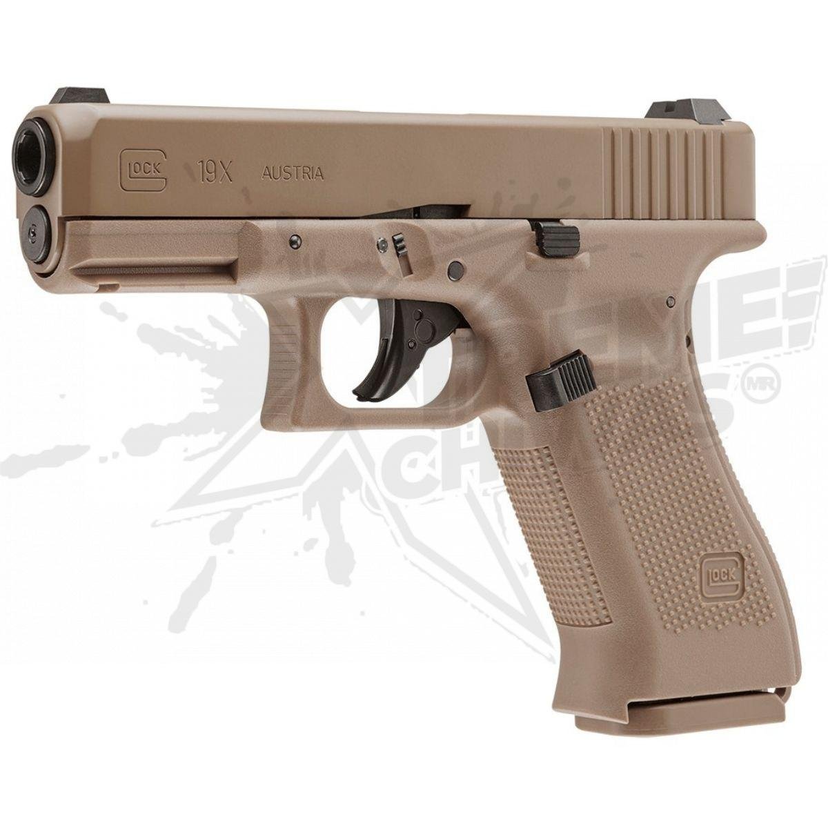 Pistola Umarex Glock 19x Gen 5 Coyote Blowback CO2 Bbs .177 (4.5mm) - Image 3