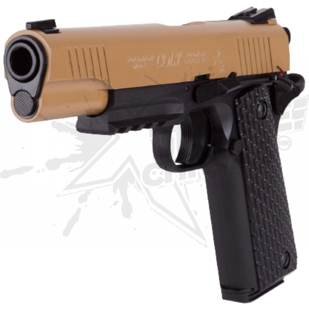 Pistola Colt M45 CQBP Blowback 1500 BBs 10 Tanque CO2 .177 (4.5mm) - Image 4