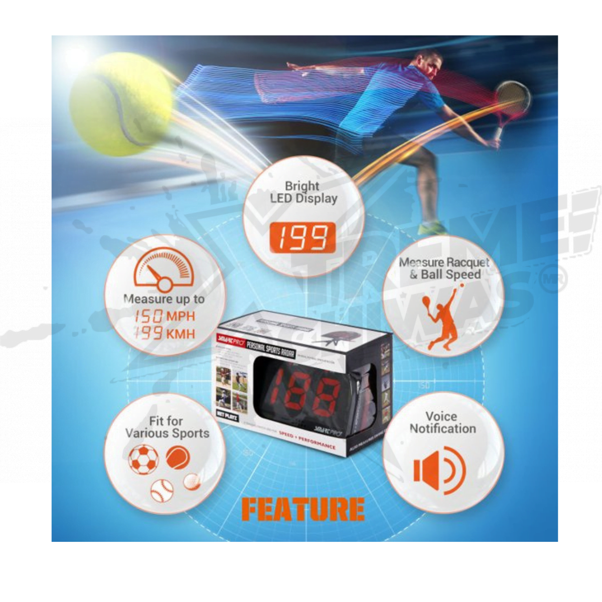 Radar de velocidad de tenis net playz medidor de velocidad - Image 3
