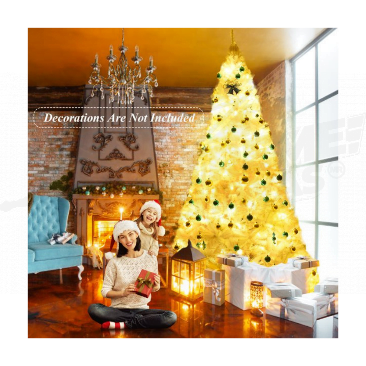 Arbolito Navideño Color Blanco 2.70m Base de Metal - Image 3