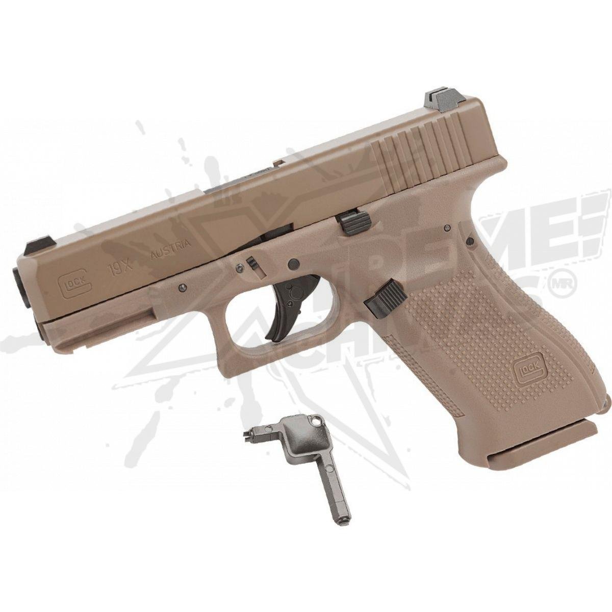 Pistola Umarex Glock 19x Gen 5 Coyote Blowback CO2 Bbs .177 (4.5mm) - Image 4