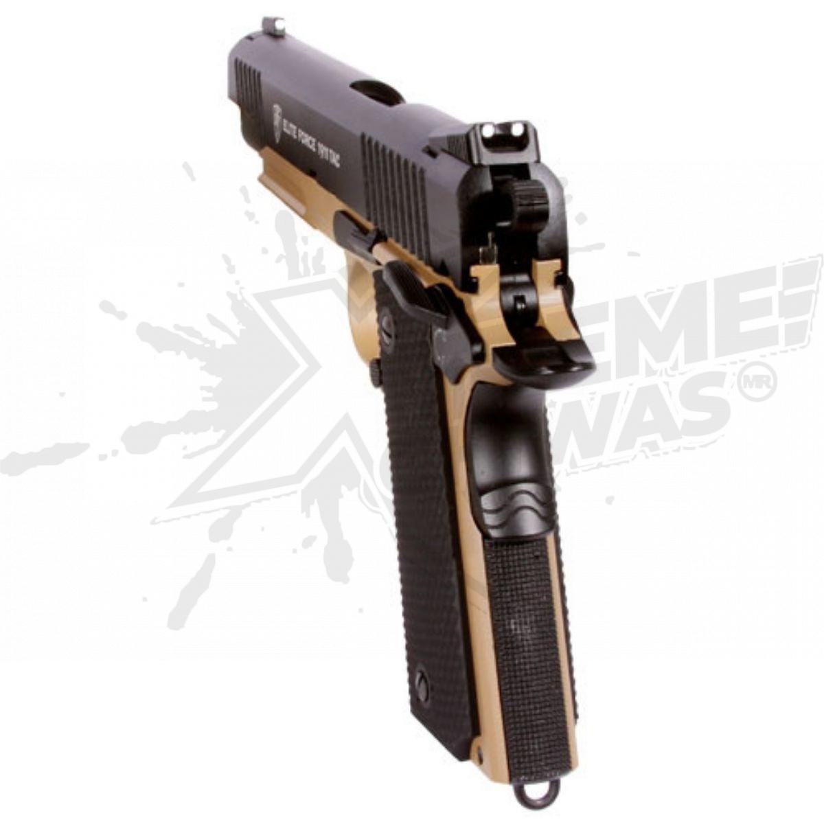 Paquete Pistola Elite Force 1911 Negro/Arena Blowback CO2 BBS 6mm - Image 5