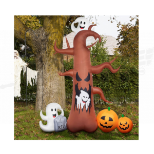 Inflable Halloween Arbol Fantasmas Y Calabazas Con Luz 3mts
