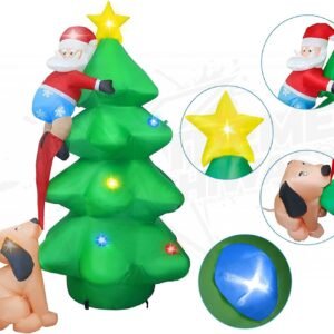 Inflable Navidad De 1.83cm, Arbol Con Papá Noel