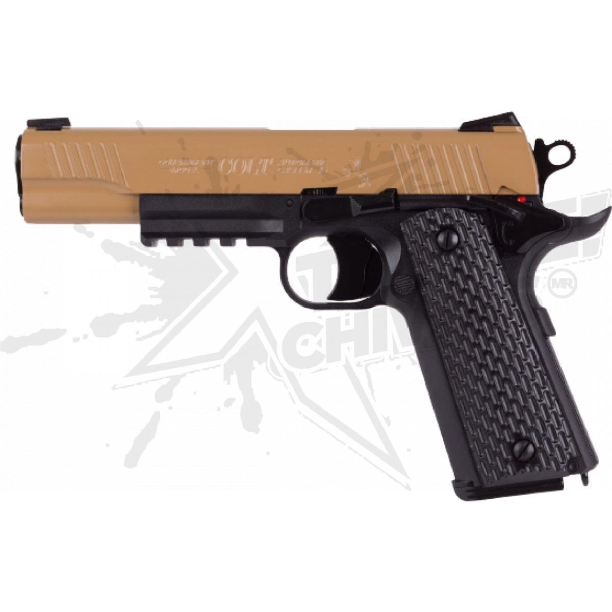 Pistola Colt M45 CQBP Blowback 1500 BBs 10 Tanque CO2 .177 (4.5mm) - Image 6