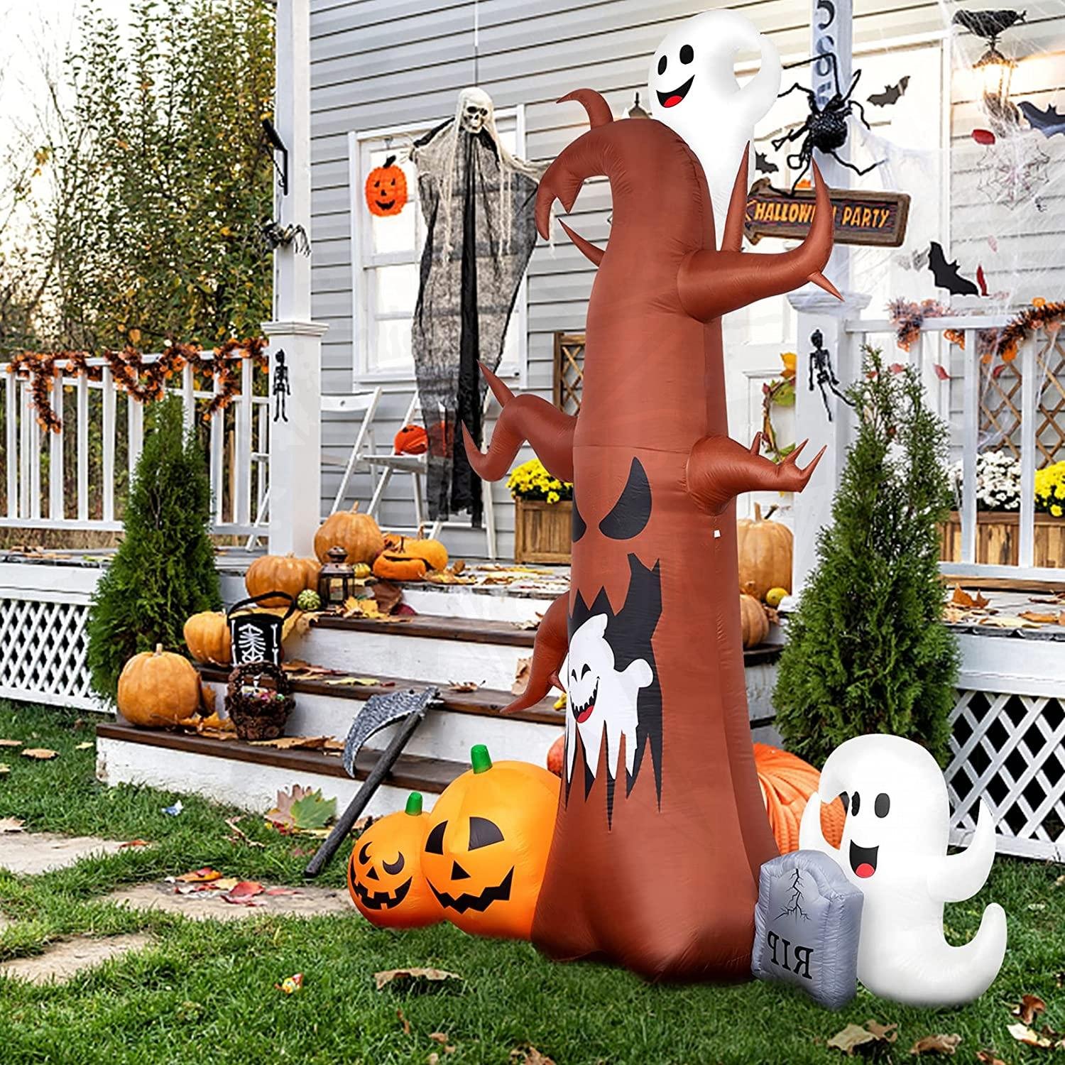 Inflable de Hallowen Arbol Muerto con Fantasmas y Calabazas de Luces Led - Image 2