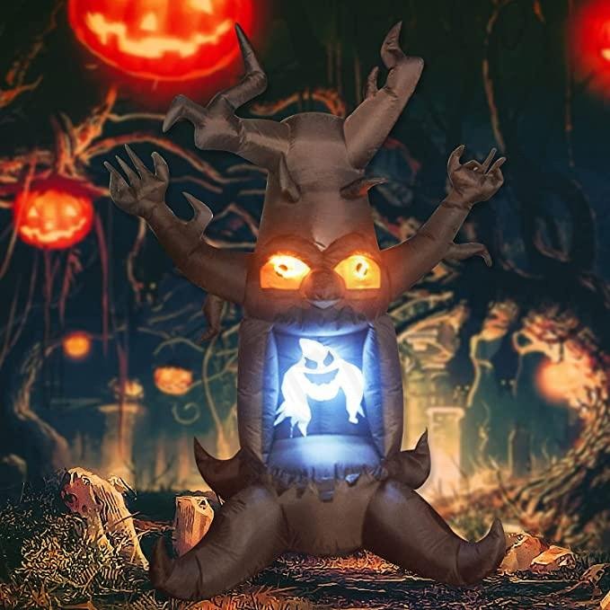 Inflable para Hallowen de Arbol Muerto con Fantasma Blanco