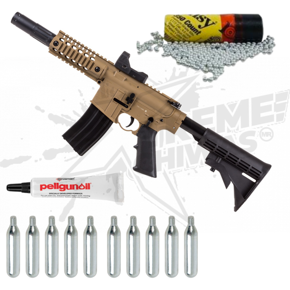 Kit Rifle Crosman Bushmaster MPW Full Auto CO2 Bbs .177 (4.5mm)