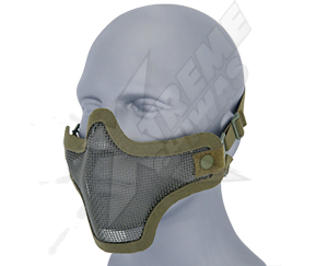 Mascara Media Cara Verde Malla Doble Correa Lancer Tactical