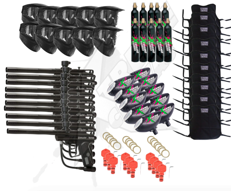 Paquete Campo 10 Spyder Victor Tanque CO2 Careta Hopper Chaleco