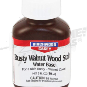 Birchwood Casey Mancha a base de agua de madera de nogal oxidada de acción rápida fácil de usar para teñir y antigüedades de armas, botella de 3 oz