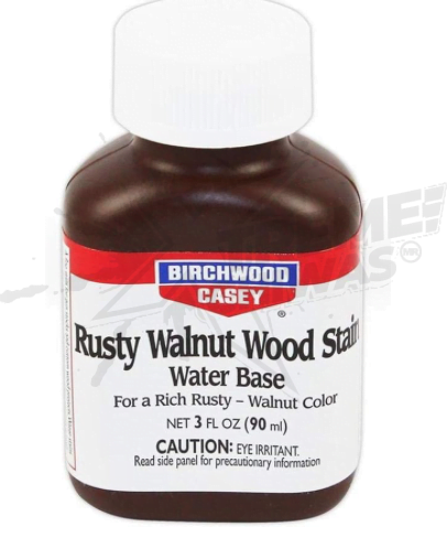 Birchwood Casey Mancha a base de agua de madera de nogal oxidada de acción rápida fácil de usar para teñir y antigüedades de armas, botella de 3 oz