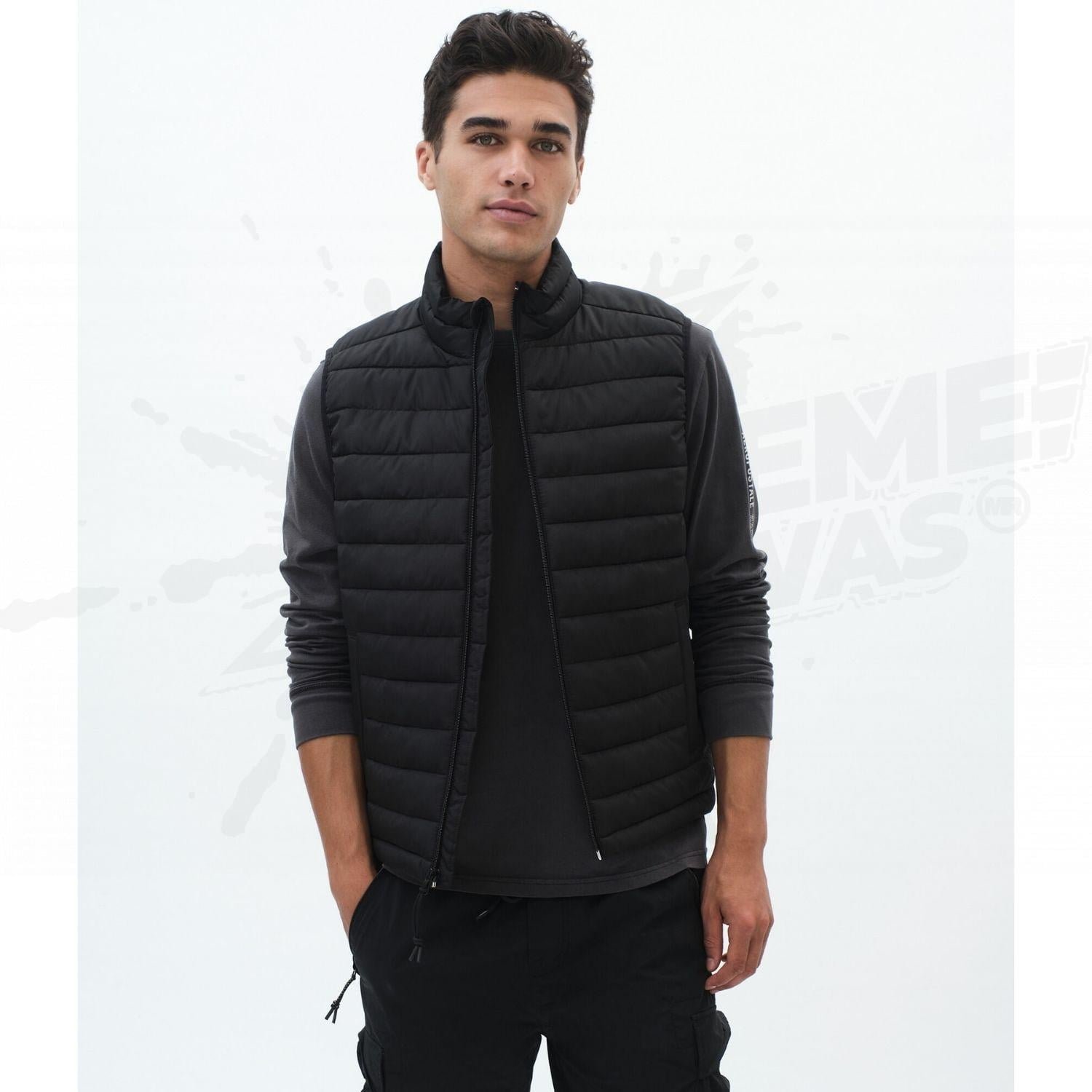 Chaleco Acolchado Aeropostale Original Caballero Negro - Image 2