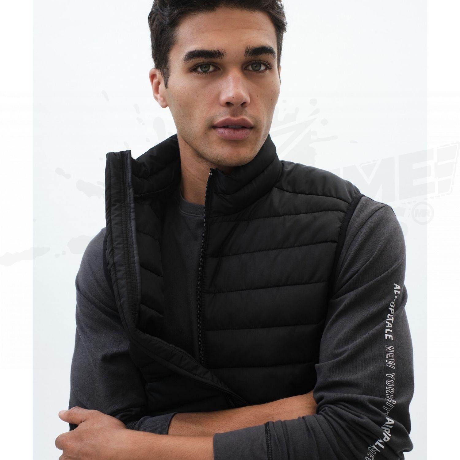 Chaleco Acolchado Aeropostale Original Caballero Negro