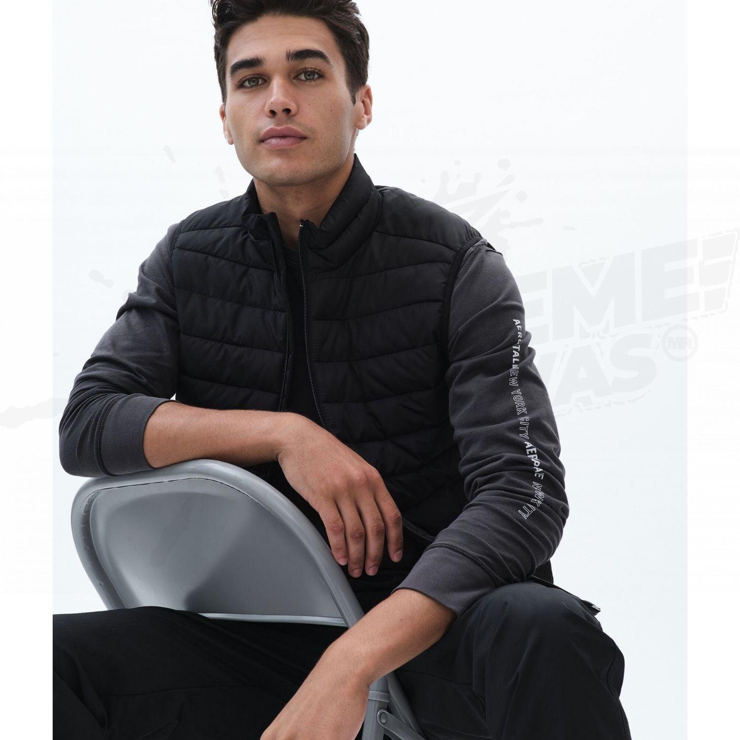 Chaleco Acolchado Aeropostale Original Caballero Negro - Image 3