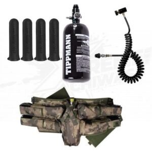 Paquete Gotcha Tippmann Arnes 4+1 Camuflajeado, Pods, Linea Remoto y Tanque Hpa 48ci