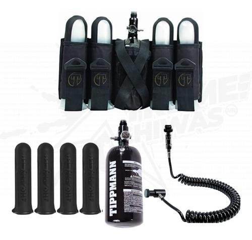Paquete Tippmann Arnes 4+1 Negro, Pods, Linea Remoto Y Tanque Hpa de 48 Ci