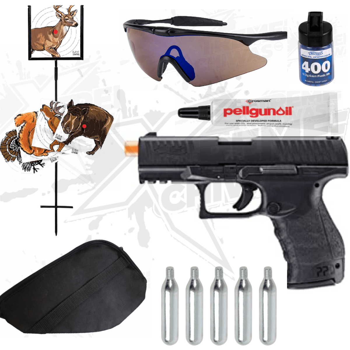 Pistola Airsoft Walther PPQ Negro Pack CO2 Bbs 6mm