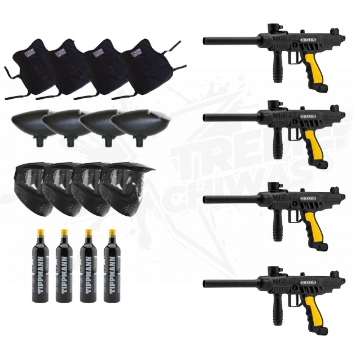 Marcadora Tippmann Gotcha FT12 Paquete 4 Tippmann FT12, Chalecos, Caretas, Tanques, Hopper