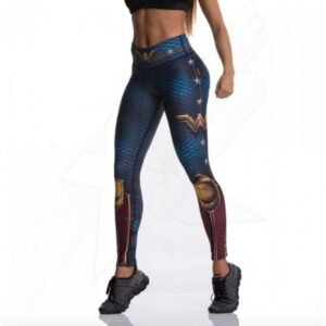 Legging Deportivo Gym Mujer Maravilla Azul Super Héroe