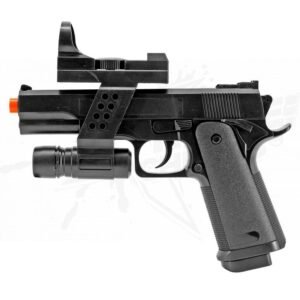 Pistola Airsoft UKARMS G153 SAF Resorte Linterna Laser Bbs 6mm